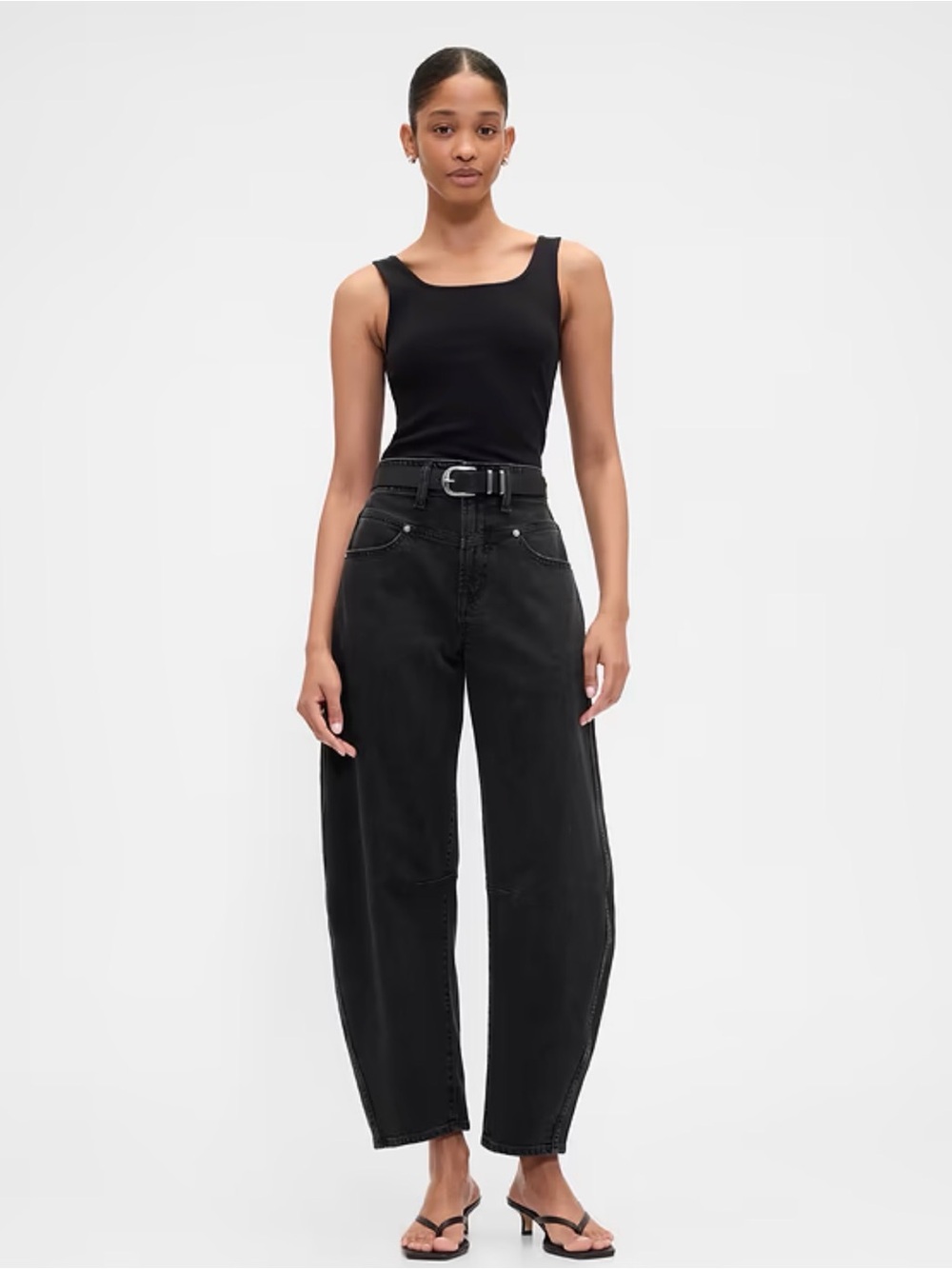 GAP Straight-Leg High-Rise Black Jeans